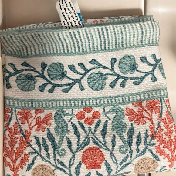 Sigrid Olsen Home Kitchen Dish Towels Ocean Shells 100% Cotton 20" X 28" - Picture 2 of 7
